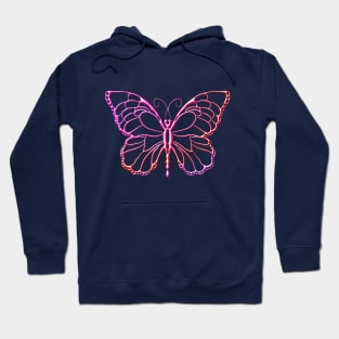 Glowing Butterfly Design. Hoodie